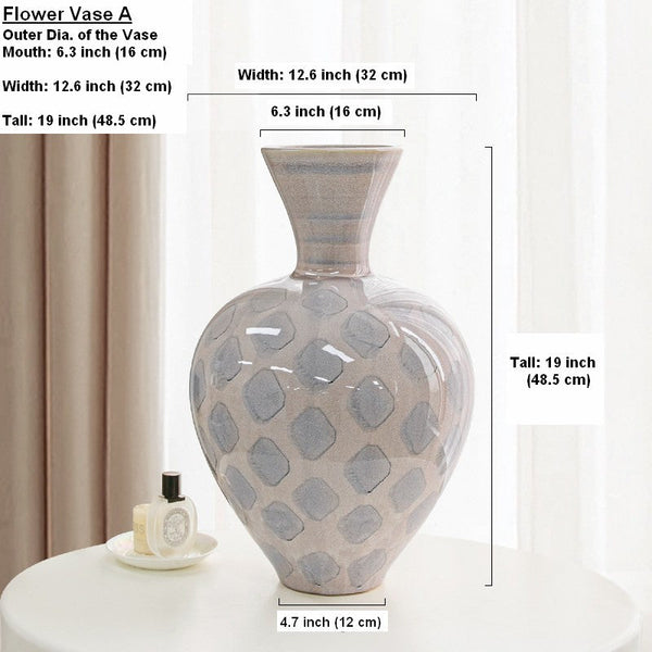 Contemporary Vases for Modern Home Decor, Porcelain Flower Vases, Flower Vases on Table, Ceramic Bouquet Vases, Dining Table Centerpiece-ArtWorkCrafts.com