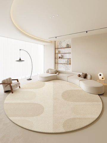 Round Contemporary Modern Rugs for Bedroom, Bathroom Modern Round Rugs, Circular Modern Rugs under Coffee Table, Round Modern Rugs in Living Room-ArtWorkCrafts.com
