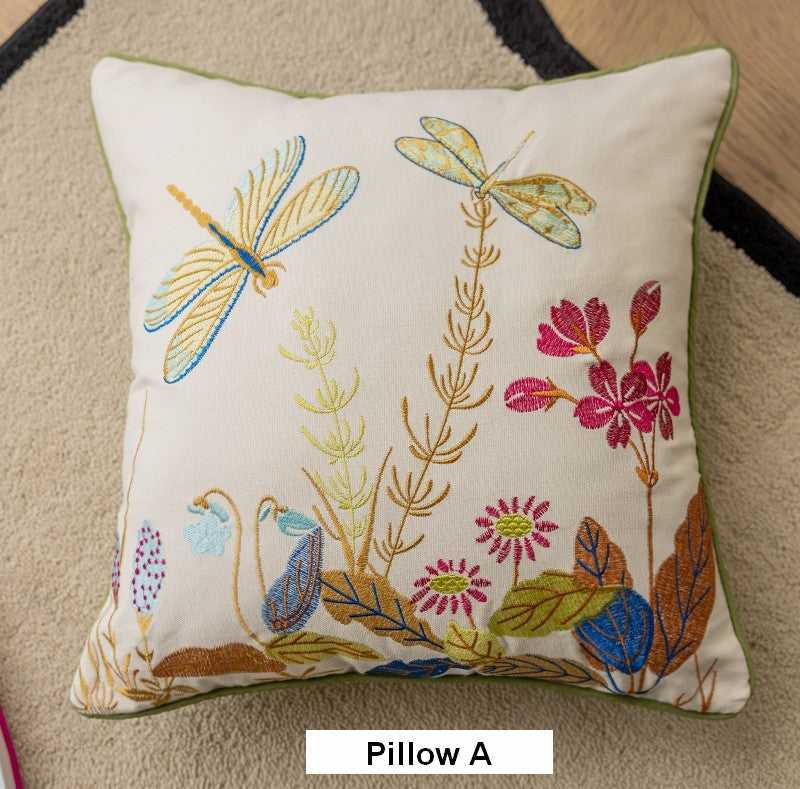 Decorative Throw Pillows for Living Room, Decorative Sofa Pillows, Butterfly Dragonfly Cotton and linen Pillow Cover, Modern Decorative Pillows for Couch-ArtWorkCrafts.com
