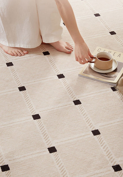 Bedroom Circular Modern Rugs, Mid Century Modern Rugs under Chairs, Geometric Round Rugs for Dining Room, Contemporary Modern Rugs-ArtWorkCrafts.com