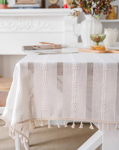 Country Farmhouse Tablecloth, Rustic Table Covers for Kitchen, Linen Rectangular Tablecloth for Oval Table, Large Rectangle Tablecloth for Dining Room Table-ArtWorkCrafts.com