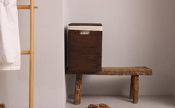 Large Storage Baskets for Bathroom, Rectangular Storage Baskets, Rattan Storage Baskets, Laundry Storage Baskets, Storage Baskets for Clothes-ArtWorkCrafts.com