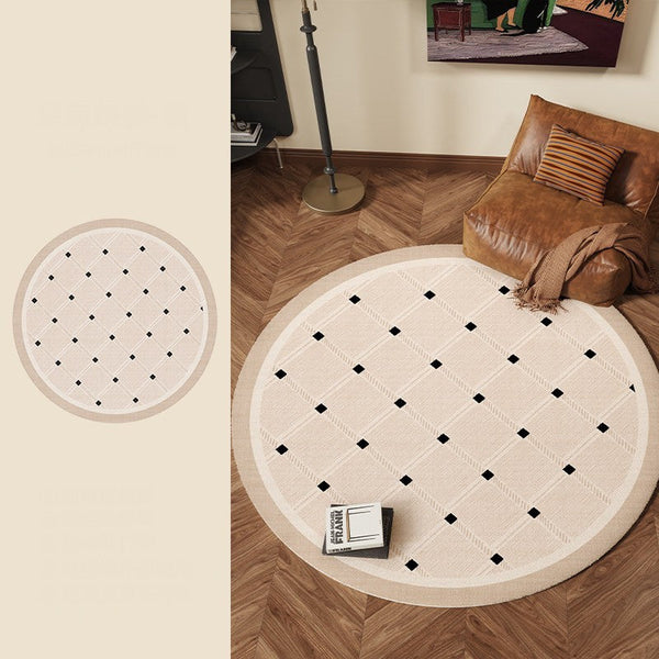 Bedroom Circular Modern Rugs, Mid Century Modern Rugs under Chairs, Geometric Round Rugs for Dining Room, Contemporary Modern Rugs-ArtWorkCrafts.com