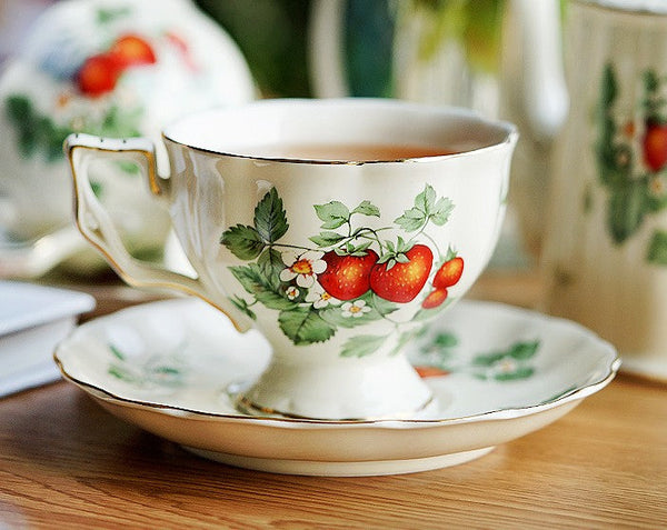 Beautiful British Tea Cups, Porcelain Tea Cup Saucer Set, Traditional English Tea Cup and Saucer, Unique Ceramic Coffee Cups-ArtWorkCrafts.com
