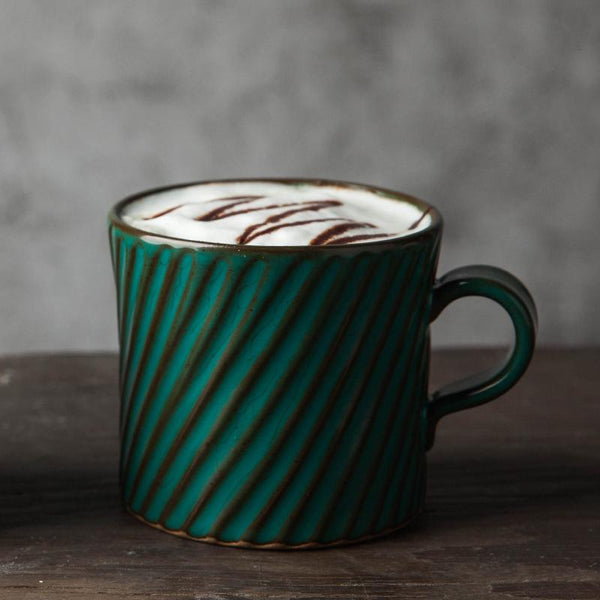 Handmade Pottery Coffee Cup, Cappuccino Coffee Mug, Large Capacity Coffee Cup, Pottery Tea Cup-ArtWorkCrafts.com