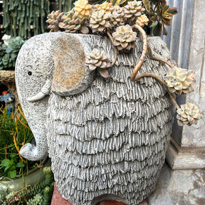 Elephant Flower Pot, Modern Animal Statue for Garden Ornaments, Large Elephant Flowerpot, Resin Statue for Garden, Villa Outdoor Decor Gardening Ideas-ArtWorkCrafts.com