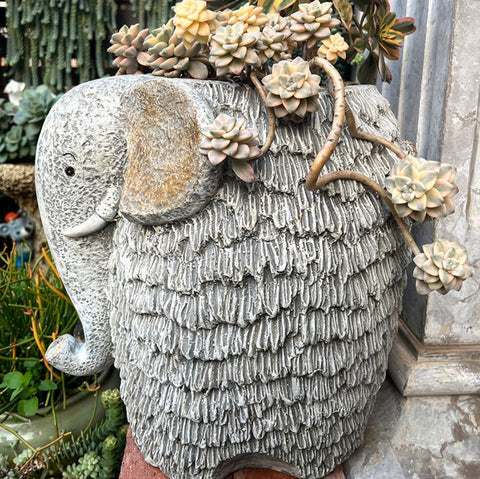 Elephant Flower Pot, Modern Animal Statue for Garden Ornaments, Large Elephant Flowerpot, Resin Statue for Garden, Villa Outdoor Decor Gardening Ideas-ArtWorkCrafts.com