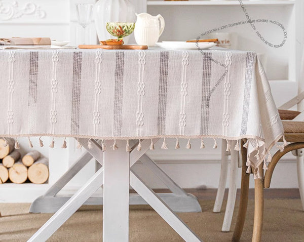 Rustic Table Covers for Kitchen, Linen Rectangular Tablecloth for Oval Table, Country Farmhouse Tablecloth, Large Rectangle Tablecloth for Dining Room Table-ArtWorkCrafts.com