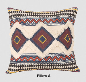 Square Pillows for Couch, Oriental Decorative Throw Pillows for Living Room, Geometric Modern Pillow Covers, Bohemian Decorative Sofa Pillows-ArtWorkCrafts.com