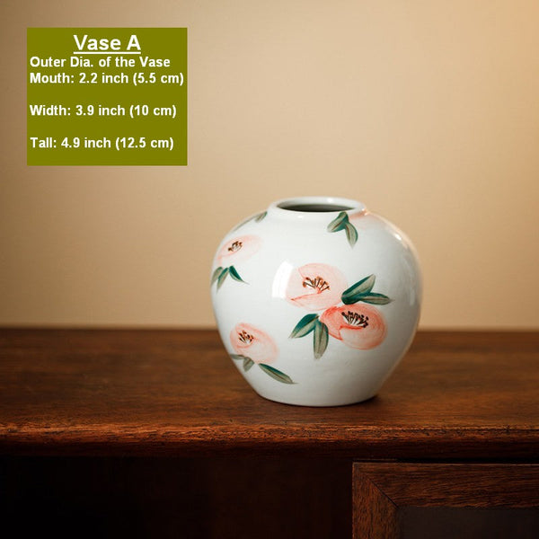 Porcelain Flower Vases, Handmade Water Holding Flower Vases, Modern Flower Vase Centerpiece on Table, Ceramic Bouquet Vases-ArtWorkCrafts.com