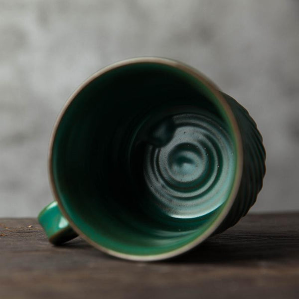 Handmade Pottery Coffee Cup, Cappuccino Coffee Mug, Large Capacity Coffee Cup, Pottery Tea Cup-ArtWorkCrafts.com