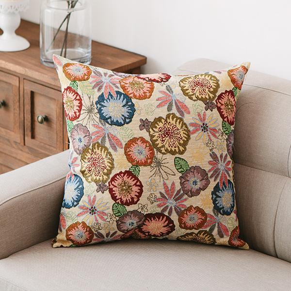 Geometric Pattern Chenille Throw Pillow for Couch, Bohemian Decorative Sofa Pillows, Decorative Throw Pillows for Living Room-ArtWorkCrafts.com