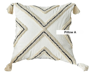 Geometric Square Modern Throw Pillows for Couch, Beige Decorative Throw Pillows, Contemporary Throw Pillow for Interior Design-ArtWorkCrafts.com