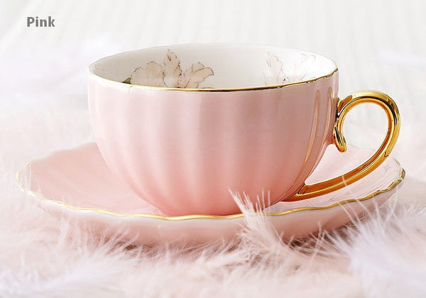 Beautiful British Tea Cups, Unique Afternoon Tea Cups and Saucers, Elegant Ceramic Coffee Cups, Royal Bone China Porcelain Tea Cup Set-ArtWorkCrafts.com