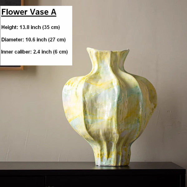 Centerpiece Ceramic Bouquet Vases, Handmade Modern Flower Vase, Large Contemporary Vases on Dining Table, Porcelain Vases for Modern Home Decor-ArtWorkCrafts.com