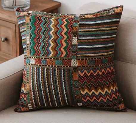 Geometric Pattern Chenille Throw Pillow for Couch, Bohemian Decorative Sofa Pillows, Decorative Throw Pillows for Living Room-ArtWorkCrafts.com