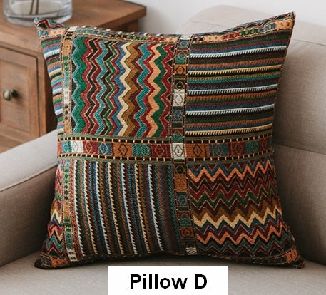 Geometric Pattern Chenille Throw Pillow for Couch, Bohemian Decorative Sofa Pillows, Decorative Throw Pillows for Living Room-ArtWorkCrafts.com