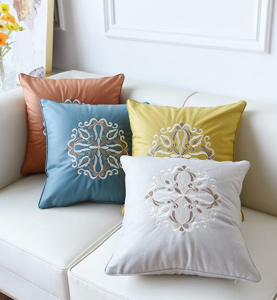 Contemporary Decorative Pillows, Modern Throw Pillows, Decorative Flower Pattern Throw Pillows for Couch, Modern Sofa Pillows-ArtWorkCrafts.com