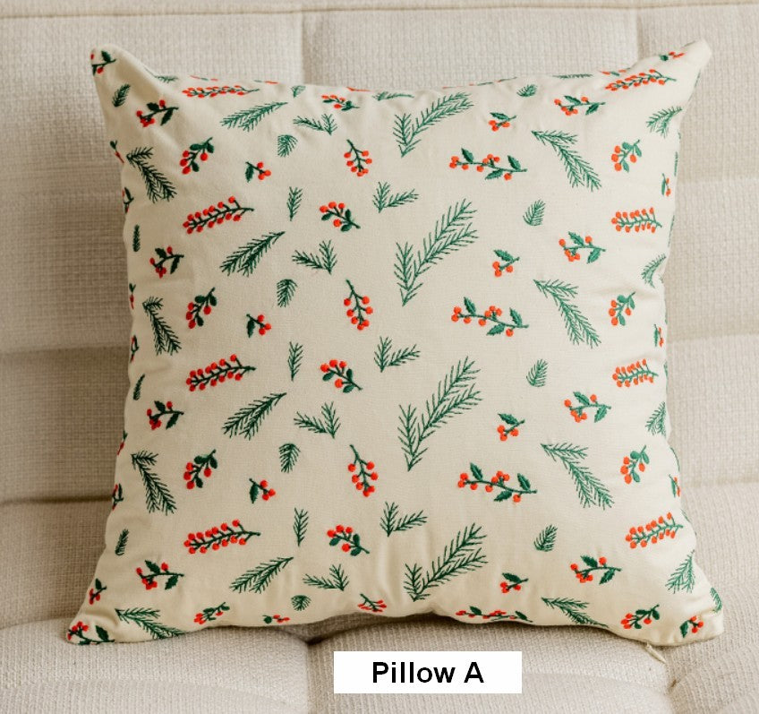 Decorative Pillows for Couch, Farmhouse Decorative Pillows for Sofa, Embroider Flower Cotton Pillow Covers, Spring Flower Decorative Pillows for Bedroom-ArtWorkCrafts.com