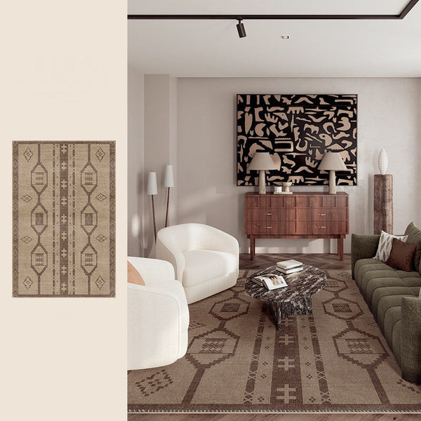 Large Contemporary Area Rugs for Dining Room, Modern Rugs for Living Room, Mid Century Area Rugs for Bedroom-ArtWorkCrafts.com