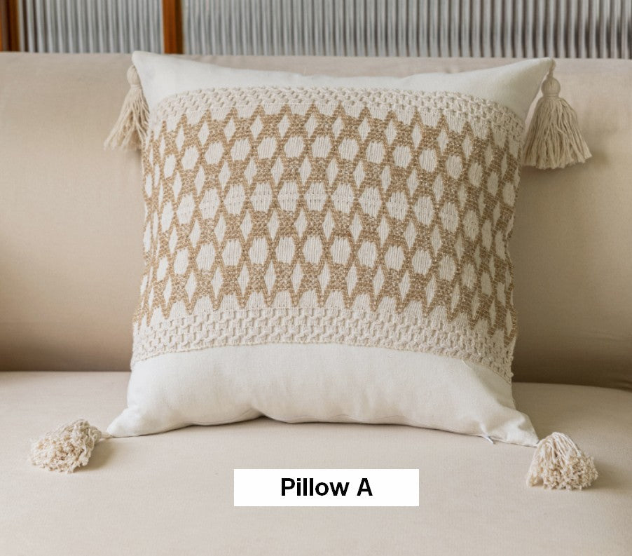 Simple Decorative Throw Pillows, Large Throw Pillow for Interior Design, Large Square Modern Throw Pillows for Couch, Contemporary Modern Sofa Pillows for Bedroom-ArtWorkCrafts.com