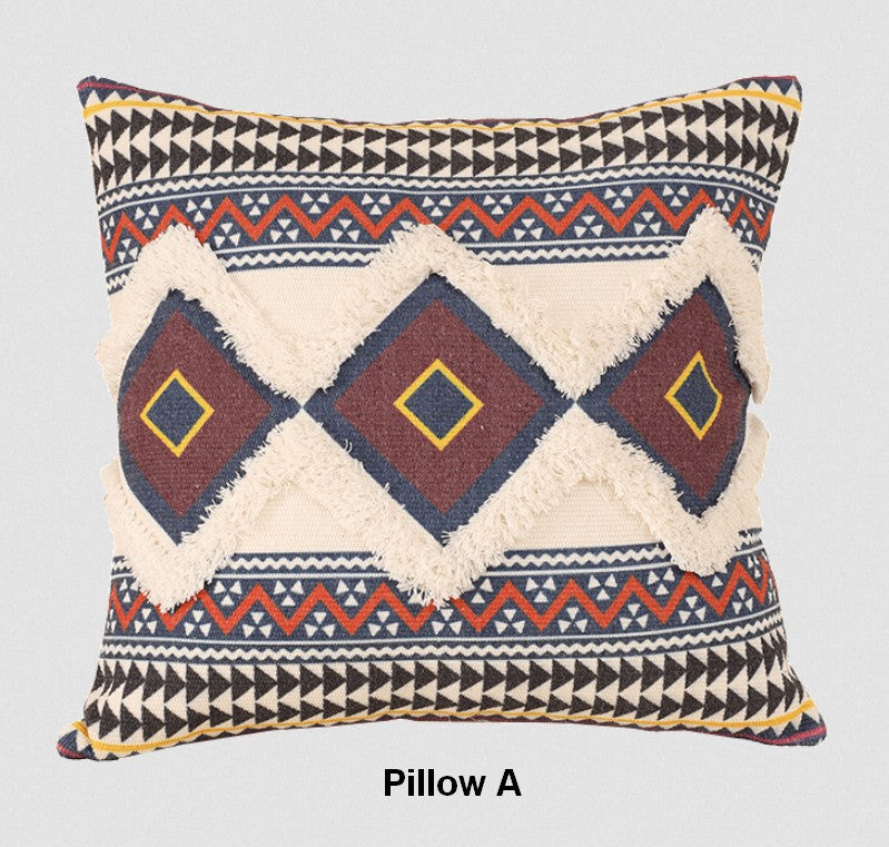 Oriental Decorative Throw Pillows for Living Room, Square Pillows for Couch, Geometric Modern Pillow Covers, Bohemian Decorative Sofa Pillows-ArtWorkCrafts.com