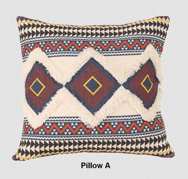 Oriental Decorative Throw Pillows for Living Room, Square Pillows for Couch, Geometric Modern Pillow Covers, Bohemian Decorative Sofa Pillows-ArtWorkCrafts.com
