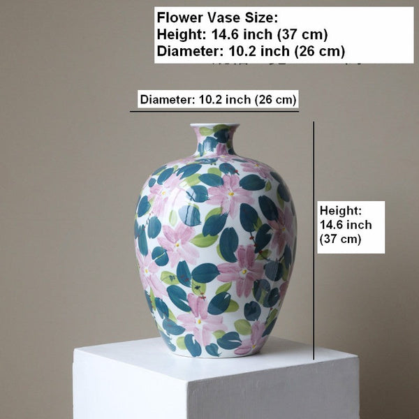 Unique Handmade Modern Flower Vase, Large Porcelain Vases for Modern Home Decor, Centerpiece Ceramic Bouquet Vases, Contemporary Vases on Dining Table-ArtWorkCrafts.com