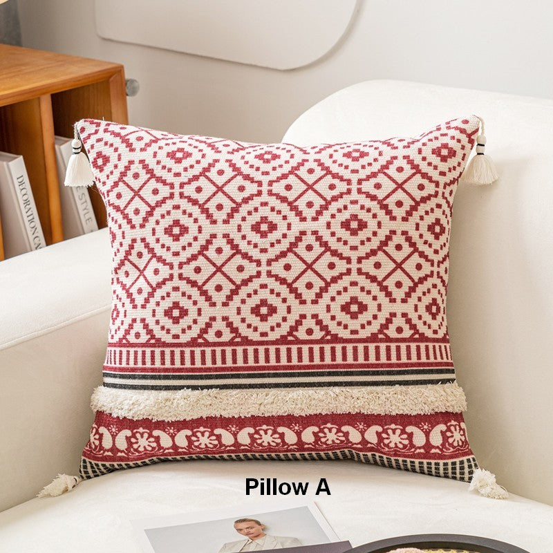 Modern Square Pillows for Couch, Contemporary Pillow Covers, Oriental Decorative Throw Pillows for Bedroom, Bohemian Decorative Sofa Pillows-ArtWorkCrafts.com