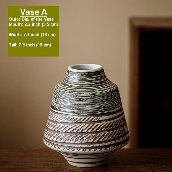 Modern Bouquet Flower Vases, Centerpiece on Dining Table, Handmade Pottery Flower Vases Urn, Water Holding Flower Vases, Large Flower Vase on Table-ArtWorkCrafts.com