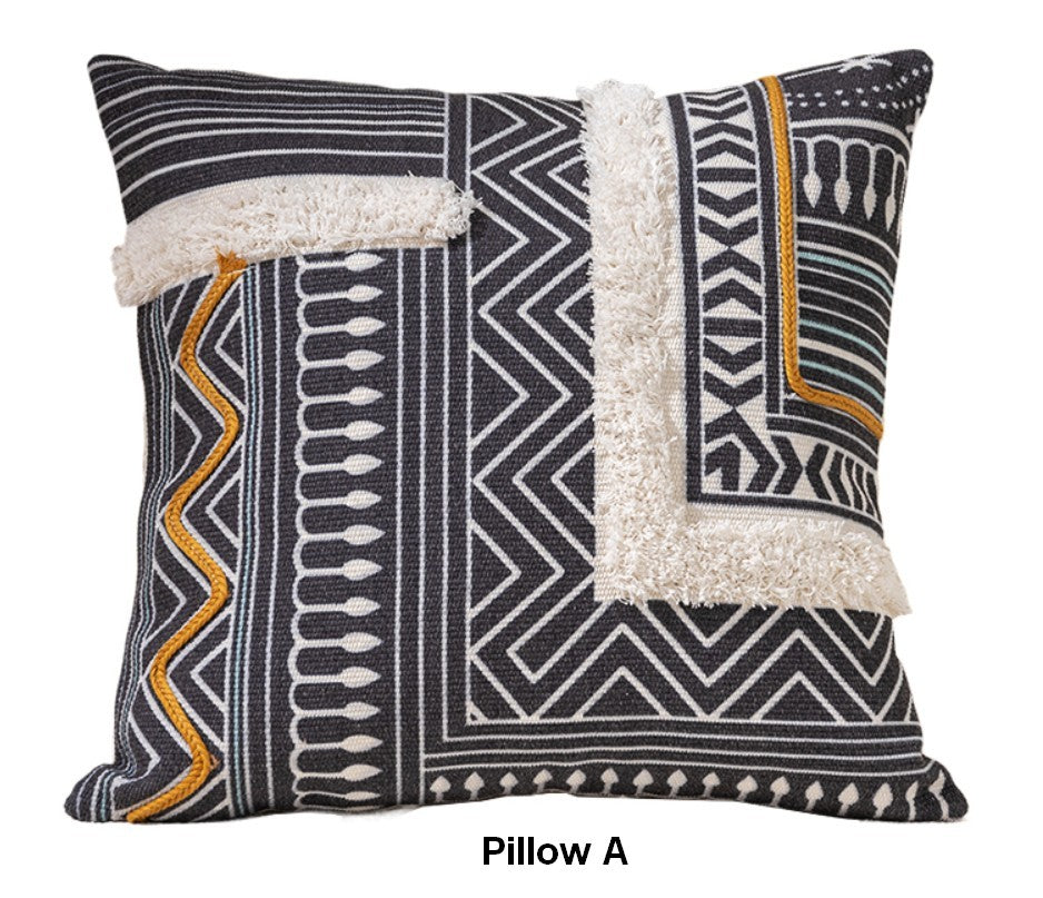 Bohemian Decorative Sofa Pillows for Bedroom, Decorative Square Pillow Covers, Geometric Pattern Decorative Pillow for Couch-ArtWorkCrafts.com