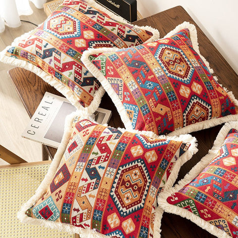 Oriental Throw Pillow for Couch, Bohemian Decorative Sofa Pillows for Bedroom, Geometric Decorative Throw Pillows for Living Room-ArtWorkCrafts.com