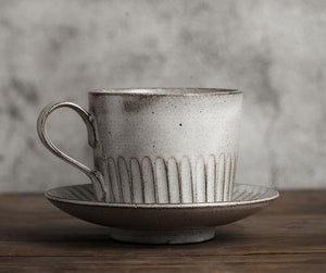 Latte Coffee Cup, Ceramic Coffee Cup, Pottery Coffee Cups, Breakfast Milk Cup, Cappuccino Coffee Mug, Coffee Cup and Saucer Set-ArtWorkCrafts.com