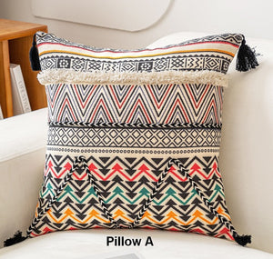 Oriental Square Pillows for Couch, Geometric Modern Pillows, Decorative Throw Pillows for Living Room, Bohemian Decorative Sofa Pillows-ArtWorkCrafts.com