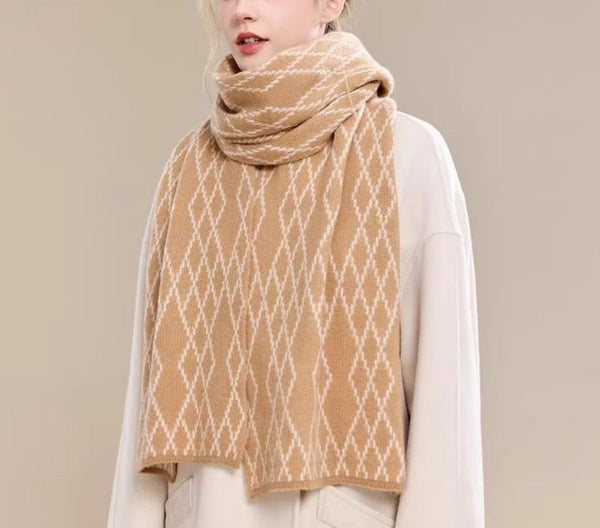 Winter Wool Scarf, Soft Cashmere Scarf for Women, Elegant Wool Scarves, Warm Winter Scarf, Cold Weather Scarf, Fashion Scarf, Christmas Gifts for Her, Holiday Scarf-ArtWorkCrafts.com