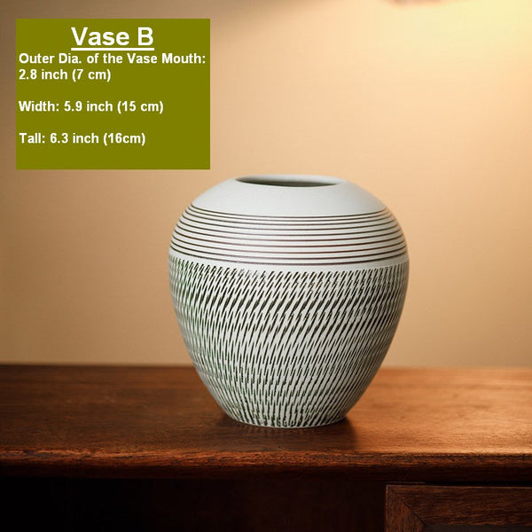 Pottery Flower Vases Urn, Modern Bouquet Flower Vases, Centerpiece on Dining Table, Large Flower Vase on Table, Handmade Water Holding Flower Vases-ArtWorkCrafts.com