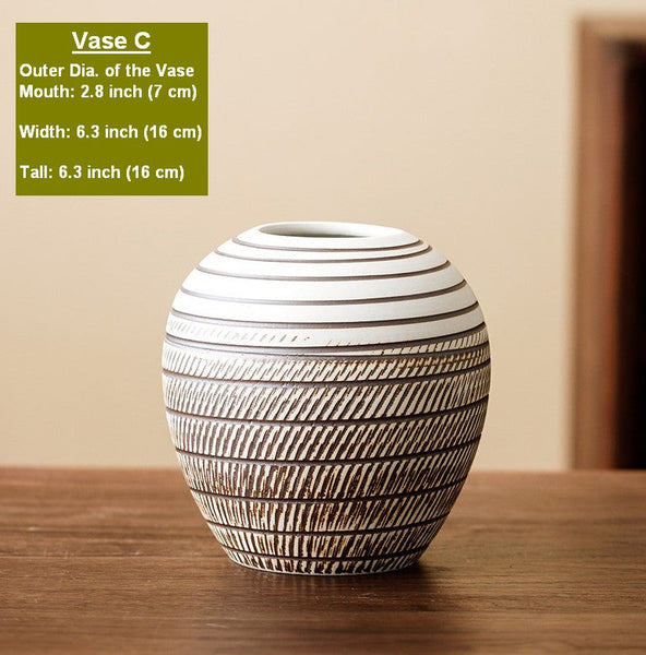 Modern Bouquet Flower Vases, Centerpiece on Dining Table, Large Flower Vase on Table, Handmade Pottery Flower Vases Urn, Water Holding Flower Vases-ArtWorkCrafts.com