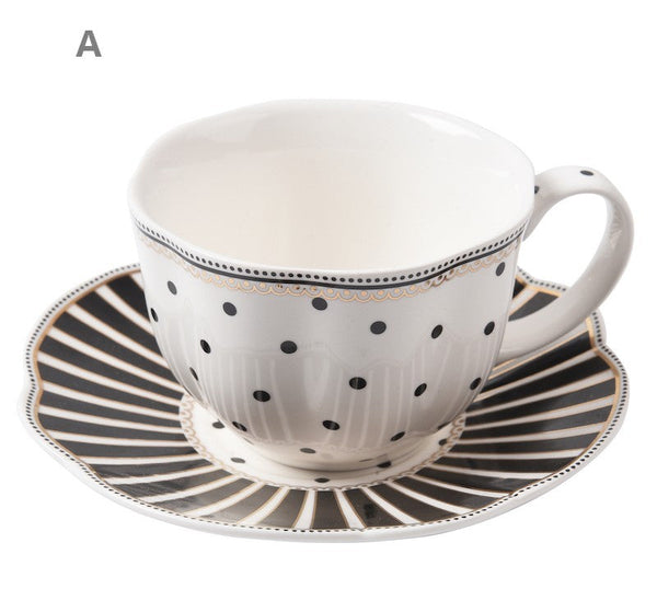 Creative Porcelain Tea Cup Saucer Set, Elegant Modern Ceramic Coffee Cups, Unique Porcelain Cup and Saucer, Afternoon British Tea Cups-ArtWorkCrafts.com