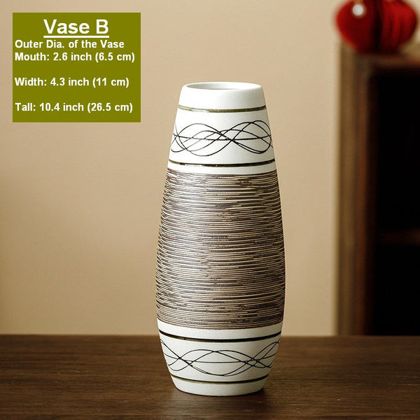 Centerpiece on Dining Table, Handmade Pottery Flower Vases Urn, Large Flower Vase on Table, Modern Bouquet Flower Vases, Water Holding Flower Vases-ArtWorkCrafts.com