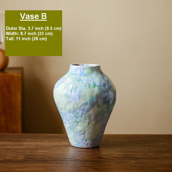 Modern Porcelain Flower Vases, Handmade Water Holding Flower Vases, Centerpiece on Dining Table, Ceramic Bouquet Vases, Flower Vases on Table-ArtWorkCrafts.com