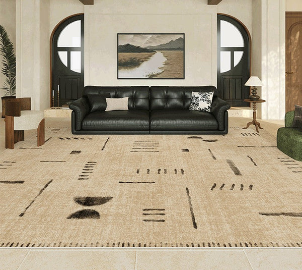 Modern Rugs under Dining Room Table, Contemporary Abstract Rugs Next to Bed, Geometric Modern Carpets for Office, Large Modern Rugs for Living Room-ArtWorkCrafts.com
