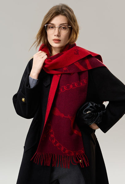 Modern Wool Scarf, Warm Winter Scarf, Holiday Women Scarf, Christmas Gifts for Her, Cold Weather Scarf, Fashion Scarf, Soft Cashmere Scarf for Girls, Elegant Designer Scarf-ArtWorkCrafts.com