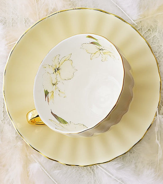 Beautiful British Tea Cups, Unique Afternoon Tea Cups and Saucers, Elegant Ceramic Coffee Cups, Royal Bone China Porcelain Tea Cup Set-ArtWorkCrafts.com