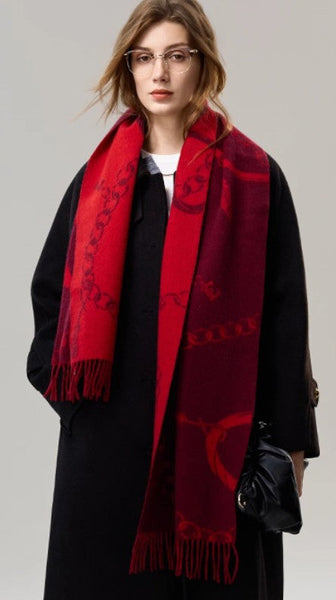 Modern Wool Scarf, Warm Winter Scarf, Holiday Women Scarf, Christmas Gifts for Her, Cold Weather Scarf, Fashion Scarf, Soft Cashmere Scarf for Girls, Elegant Designer Scarf-ArtWorkCrafts.com