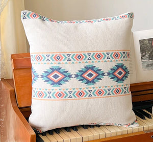 Oriental Square Pillows for Couch, Geometric Modern Pillow Covers, Decorative Throw Pillows for Dining Room, Bohemian Decorative Sofa Pillows-ArtWorkCrafts.com
