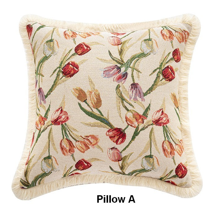 Tulip Flower Pillow Covers, Large Flower Decorative Pillows for Bedroom, Decorative Sofa Pillows for Couch, Farmhouse Decorative Pillows-ArtWorkCrafts.com
