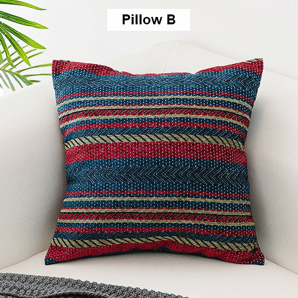 Bohemian Decorative Sofa Pillows, Extra Large Geometric Pattern Chenille Throw Pillows, Oriental Throw Pillow for Couch-ArtWorkCrafts.com