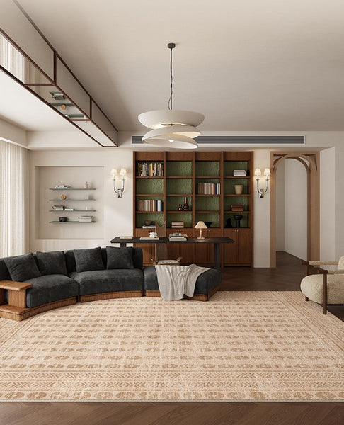 Mid Century Modern Rugs Next to Bed, Contemporary Rugs for Bedroom, Abstract Modern Carpets for Living Room, Modern Rugs for Dining Room-ArtWorkCrafts.com