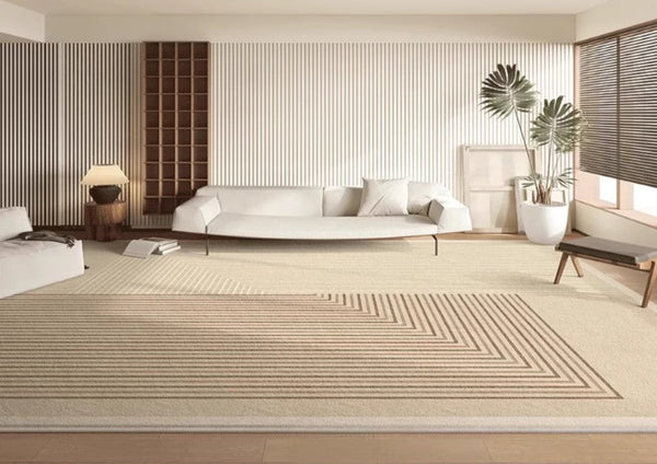 Geometric Contemporary Rugs for Dining Room, Oversized Modern Rug for Living Room, Bedroom Floor Rugs, Extra Large Modern Rugs for Living Room-ArtWorkCrafts.com