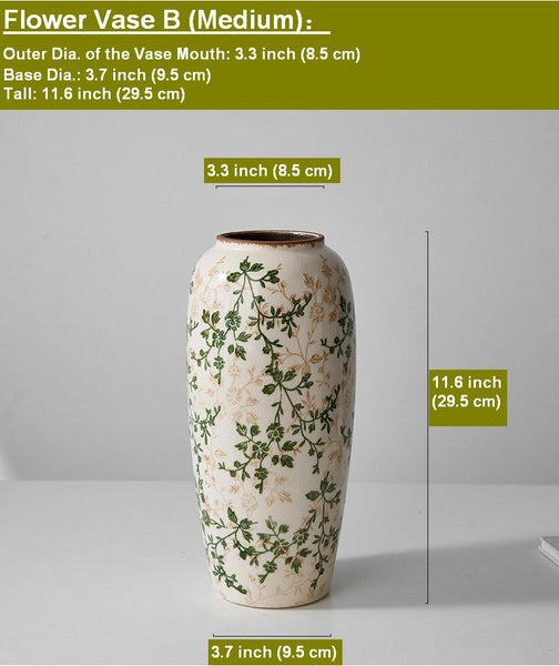 Porcelain Flower Vases, Rustic Flower Vases on Table, Dining Table Centerpiece, Ceramic Bouquet Vases, Handmade Water Holding Flower Vase-ArtWorkCrafts.com